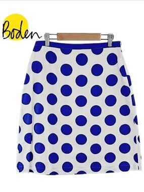 Boden Cotton A-Line Polka Dots